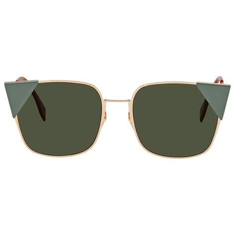 Fendi Lei Green Square Ladies Sunglasses FF 0191/S DDB 55